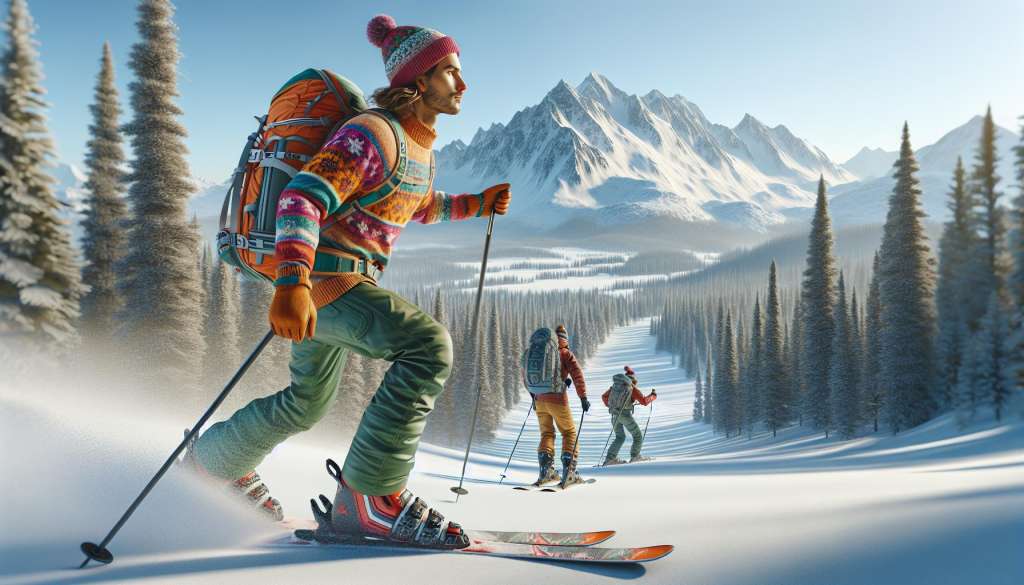 Mensen skiën in besneeuwd berglandschap